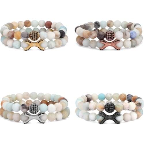 2pcs/lot 10mm gold silver copper cz zircon cubic zirconia beads Yoga Bracelet elastic adjustable Stone Bangles tyg34