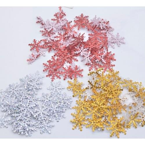 200Pcs 20mm Colorful Snowflake Laser Cloth Appliques Wedding Party Christmas Decor Accessories Patches DIY Tree Ornament