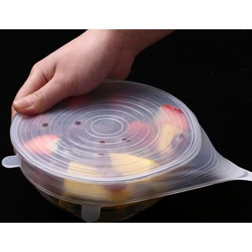 3/6PCS Silicone Stretch Lids Universal Silicone Food Wrap Bowl Pot Lids Silicone Cover Pan Cooking Kitchen Accessories Supplies