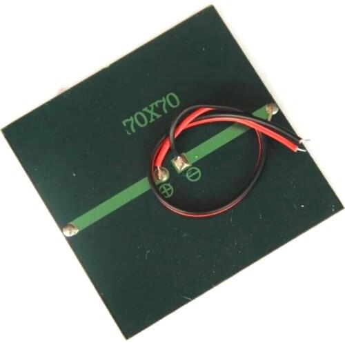 BUHESHUI 5pcs 0.7W 1.5V Mini Solar Panel+Cable Polycrystalline DIY Solar Cell Battery Charger For 1.2V Toy Panel Study 70*70MM