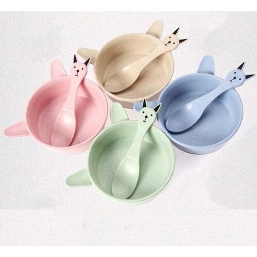 Baby Bowl Set Microwave Available New Baby Infant Cute Rabbit Shape Feeding Plate Fruit Snack Dishes Kids Children Tableware Set