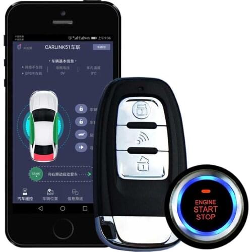 SmartPhone keyless Entry Remote Start For Car with Car Alarm System PKE 80-100 Central Locking/Unlock app and 2 remote control