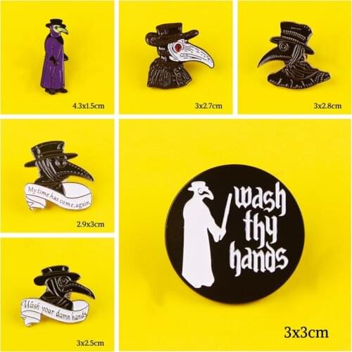 Enamel Pin Plague Doctor Pattern Metal Badges Pins and Brooches for Women Men Lapel pin Creative Gift backpack bags badge jacket