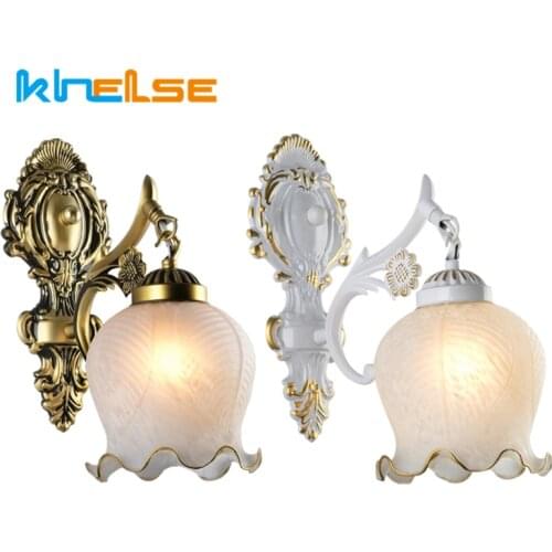 European LED Retro Wall Lamp Vintage Glass E27 Lampada Bedroom Bedside Sconces Living Room Stair Home Decor Wall Lights Fixtures