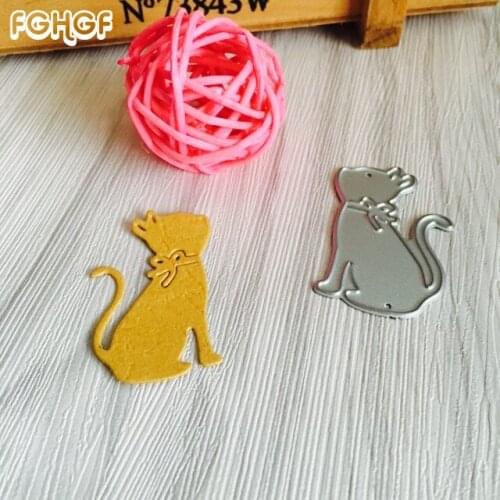 FGHGF Cat Pattern Metal Cutting Dies For Scrapbooking Stencils DIY Scrapbook Cards Die Cuts Template