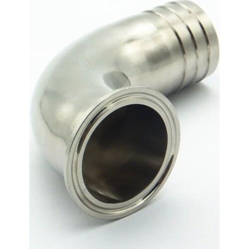 1-3/4" 45mm OD Hose Barb 304 Stainless Steel Sanitary Ferrule 90 Degree Elbow Pipe Fitting For Home Brew Fit 2" Tri Clamp