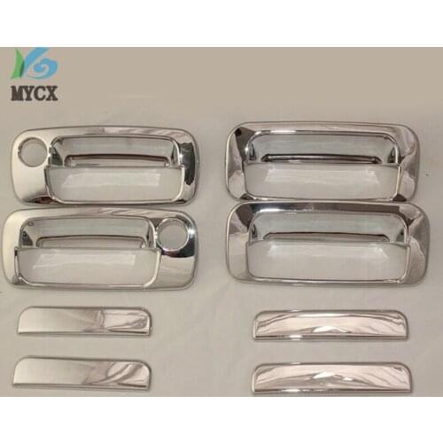 Chrome door handle insert for toyota land cruiser autana prado fj80 1990-1997 car styling accessories side door handle 8pcs