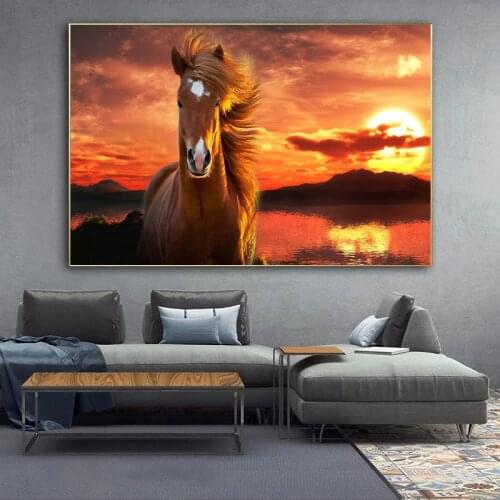 Canvas Paintings Wall Picture HD Animal Decorative Horses Pictures Printed Canvas Wall Art Home Decor For Living Room No Frame