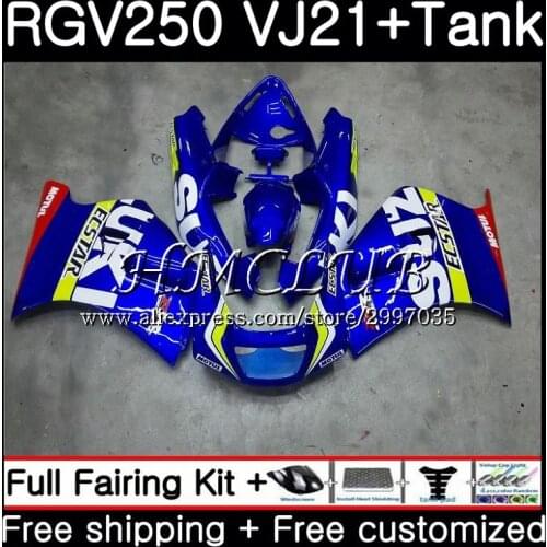 Body +Tank For SUZUKI stock blue hot VJ21 VJ22 VJ23 RGV250 1988 1989 41HC.12 RGV-250 VJ 21 22 23 SAPC RGV 250 88 89 Fairing kit