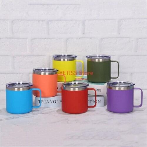 120pcs 14oz Hand Grip Coffee Mug with Lid,Double Wall Vacuum Insulated Travel Coffee Mug Large Capacity Sports Cups