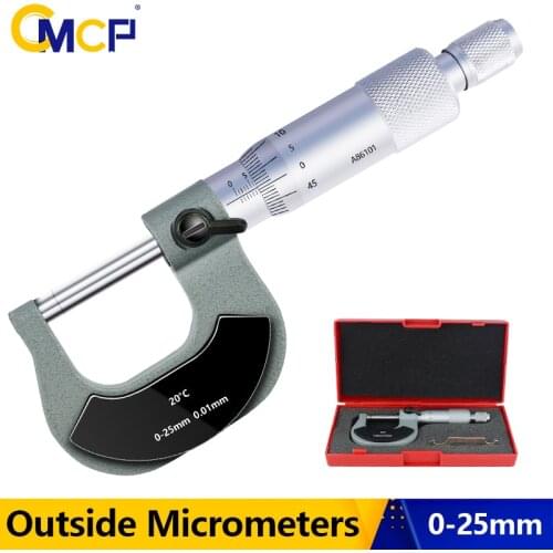 CMCP 0-25mm Micrometer Precision 0.01mm Caliper Outerside Micrometer Metric Gauge Carbon Steel Measuring Caliper
