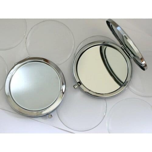 DIY Kit Blank Compact Mirror with 58mm epoxy stickers, Pocket mirror supply, Make Up Mirror, Double Sided Mirrors #18413-1