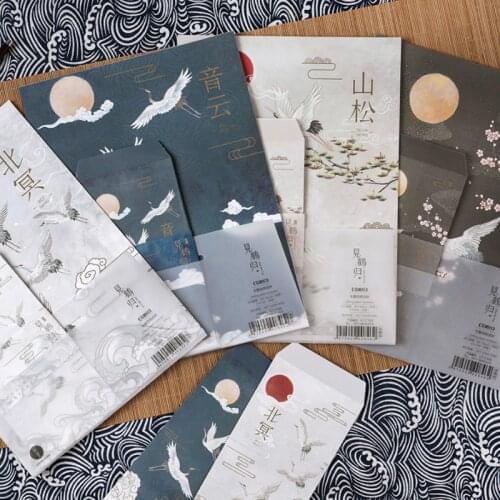 Letter Envelope Set Ancient Style 3 Envelope 6 Sheets Letter Wedding Invitation School Office Writing Paper Envelopes Stationery