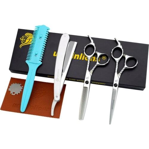Univinlions 6.0 Inch Scissors Kit Barber Accessories Hair Cutting Shears Professional Hairdressing Scissors Salon Hair Clippers
