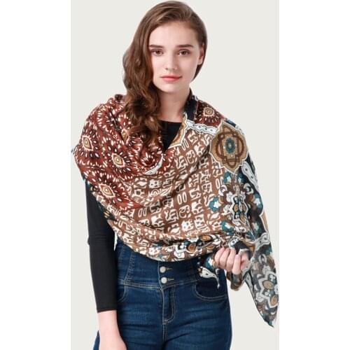 2021 New Soft Cotton Hijab Scarf for Women Geometric Classic Blanket Wrap Cover Female Large Shawl Scarf [6812]