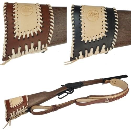 Hunting Tactical Rifle Gun Buttstock Handmade Leather Shotgun Cheek Rest Protector Shoulder Pad Shooting Gun Accessories