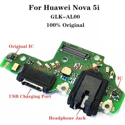 Original USB Charging Port Dock Flex Cable For Huawei Nova 5i GLK-AL00 Quick Charge Charger Plug With Microphone Headphone Jack