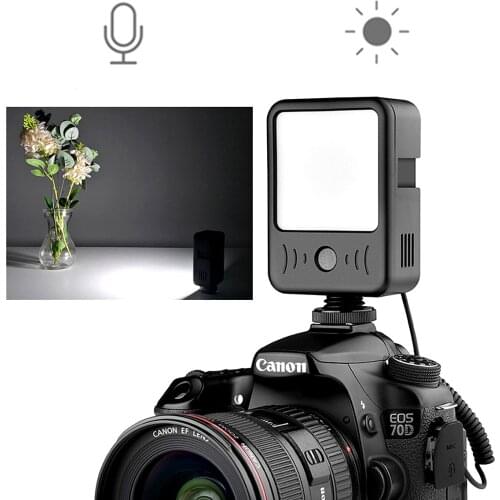 2in1 Dimmable 49 LED Light + Microphone Mic Video Lamp for Smartphone DSLR Camera Youtube Tiktok Vlog livestream W49