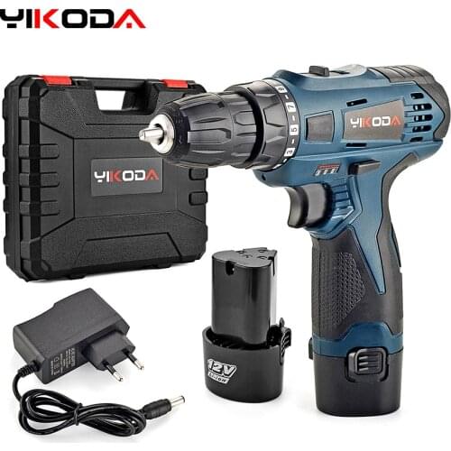YIKODA 12V Electric Screwdriver Parafusadeira Mini Rechargeable Lithium Battery Multi-function Cordles Drill Power Tools