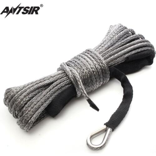 US DE Warehouse 5mm x 50' 8000 LBS Synthetic Winch Rope Line Recovery Cable 4WD ATV UTV Gray