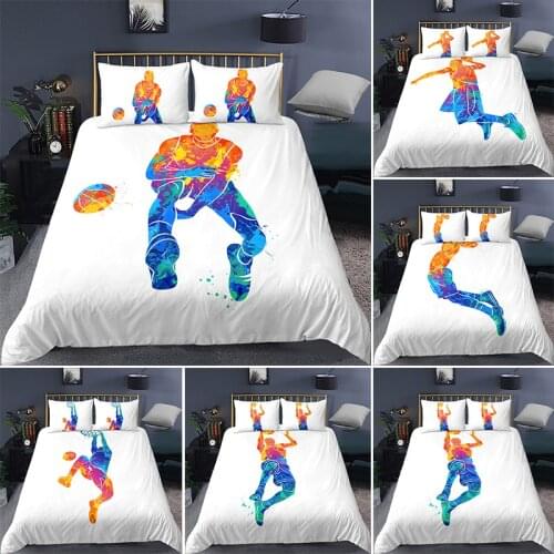 Sport Bedding Set For Boys Adult Kids Play Basketball Duvet Cover Fashionable Nordic Bed Covers Single King Queen Size