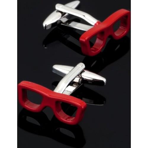 XK003 High quality red glasses model Cufflinks French wedding shirt clothing Cufflinks