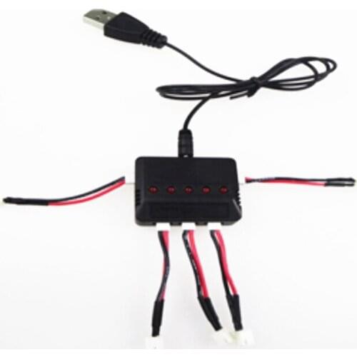F11939 1 to 5 Balance Charger with 5 PCS 2P Conversion Cable for V977 V930 U818 CG022 CG023 X5C H5C Helicopters Battery