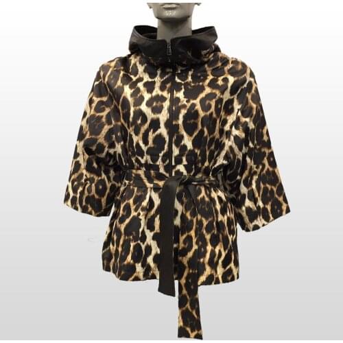 Women Genuine Leather Jacket Real Sheepskin Coat Digital Printing On Leopard New Fashion Oversize Outerwear Real Leather Hooded