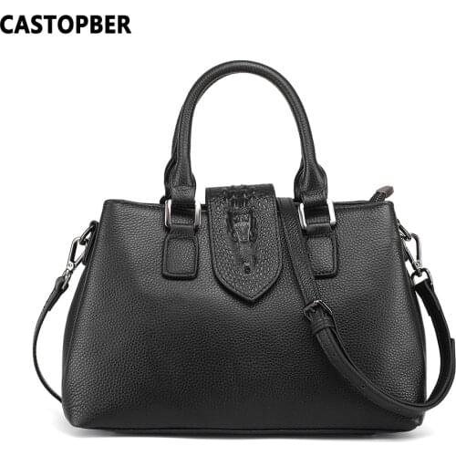 Ladies Top Handle Handbags For Women Alligator Genuine Leather Cowhide Casual Shoulder Bag Female Tote Fashion Crocodile Brand