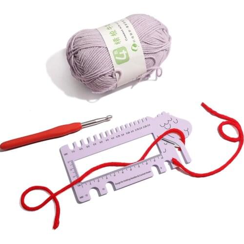 Multifunctional Sheep Shape Sewing Knitting Crochet Hook Needles Ruler Gauge Size Guide Measure Ruler DIY Craft Accessories 1pc