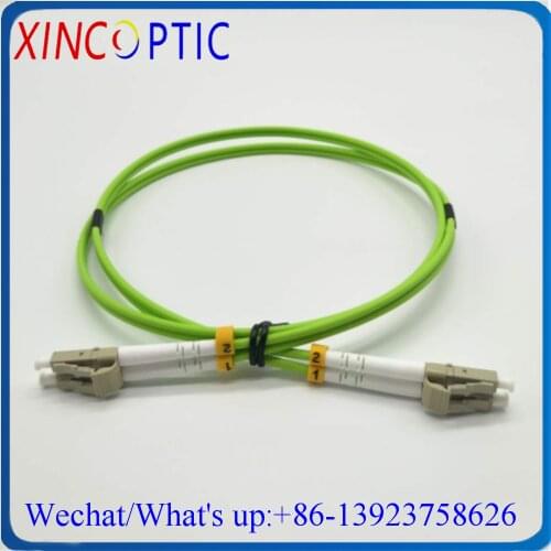 10Pcs LCUPC-LC/UPC MM DX OM5 3.0mm PVC Jacket 1/2/3/4/5/10M Lime Green Wideband Multimode Duplex Fiber Optical Patch Cord Cable