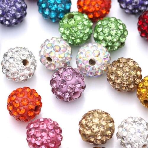 10Pcs Pave CZ Disco Ball Beads for Jewelry Making Rhinestone Crystal Spacer Beads Bracelet Accessories Kristall Strass Perlen