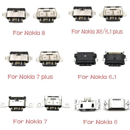 2pcs/lot, For Nokia 3 6 7 Plus 8 6.1 7.1 5.1 Plus X5 X6 X7 USB charging charger dock connector port plug flex cable