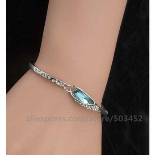 200pcs/lot Zirconia Bracelet Femme Sweet Gifts Charm Bracelet New Silver Color Fashion Ladies Bracelet Bracelet For Women