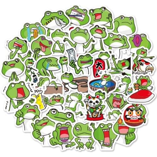 40Pcs/set Cute Frog Stickers Cool Waterproof Stickers For Laptop Skateboard Motorcycle Car Pack Decal Kids DIY Toy Stickers