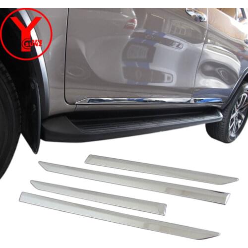 ABS chrome side door trim For Toyota FORTUNER Hilux SW4 2015 2016 2017 2018 2019 Car Styling body cladding accessories YCSUNZ