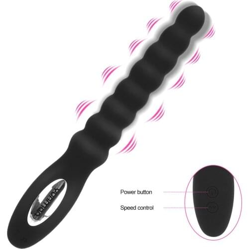 SWT 10 Speed Anal Vibrator Beads Stimulator USB Charge Vibrators Prostate Massage Dual Motor Butt Plug Sex Toys For Men Women