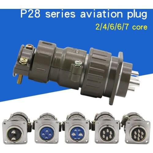 P28 series Aviation plug socket round connector 2.4.6.7core diameter 28MM