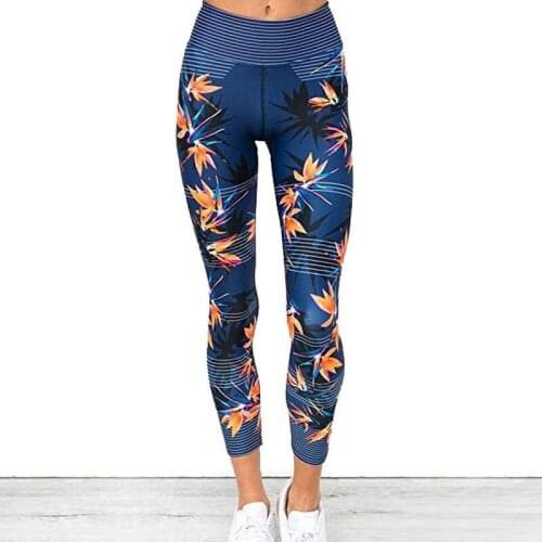 Spring Autumn Hot Sales Polyester Women Pants Leaves Printing Quick-Drying Breathable Show Thin Casual Pants
