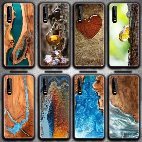 Resin WOOD Marble Colorful Phone Case for Huawei P20 P30 P40 lite E Pro Mate 40 30 20 Pro P Smart 2020