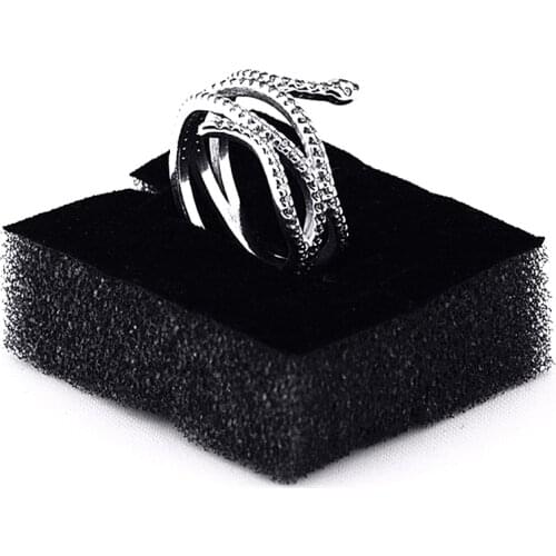 Summer Style Snake Shape silver ring with cubic zirconia 100% Authentic 925 Sterling Silver Rings for Women Fine Jewelry
