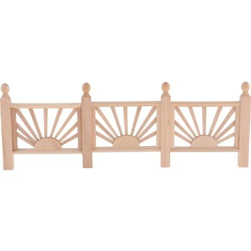 1/12 Dollhouse Scale Miniature Wood Rail Fence Miniature Unpainted Wooden Rail Barrier Garden Decor for Dollhouse Garden Decor