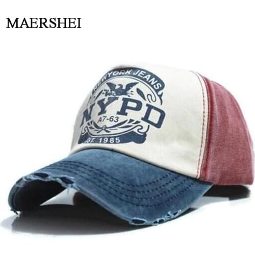 MAERSHEI Mens washed letters to do the old baseball cap personality edging cap driver cap sanpback