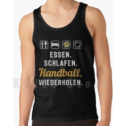 Leidenschaft Handball Tank Tops Vest 100% Cotton Essen Schlafen Handball Wiederholen Sport Handballer Freizeit