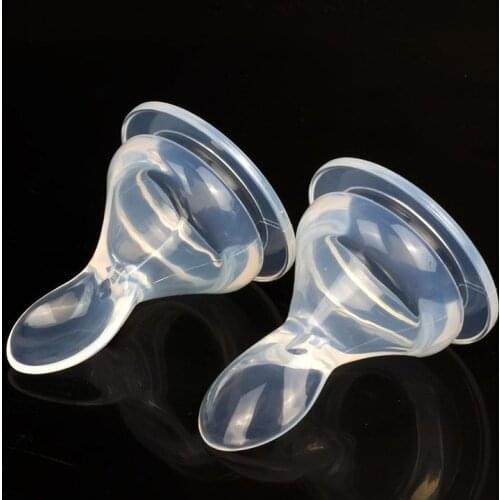 Cute Wide Mouth Silicon Nipple Rice Cereal Feeding Bottle Transparent Spoon