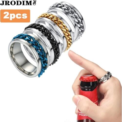 Multifunctional Beer Opener Titanium Steel Steel Opener Rotatable Chain Ring Bottle Openers Kitchen Tools Bar Party Accessories