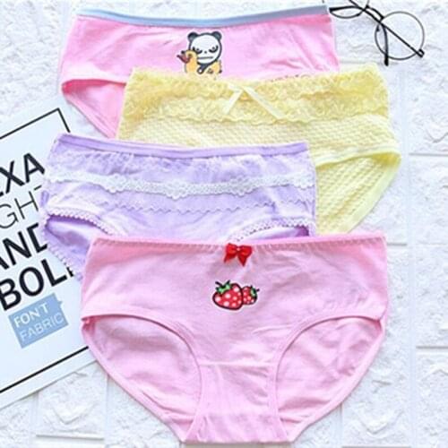 2019 NEW 4Pcs/Lot Cute Girl Panties Underwear Briefs Cotton Lingerie Soft Comfortable Panty TWY-003-2-4P