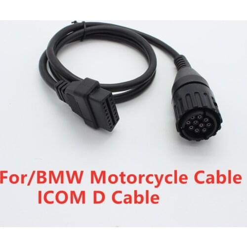NEW For BMW 10Pin iCOM A2 D Cable For BMW Motorcycle Diagnostic Test Line 10Pin Fit BMW 10 Pin ICOM-D OBD2 Connection Adapter