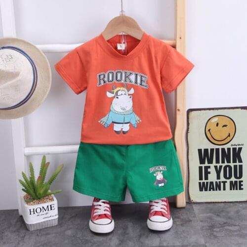0-4 Years Summer Boy Clothing Set 2021 New Casual Fashion Active Cartoon T-shirt+ Pant Kid Children Baby Toddler Boy Clothing