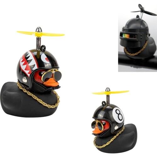 Car Gift Broken Wind Helmet Small Black Yellow Duck Car Decoration Accessories Wind-breaking Wave-breaking Duck Cycling Decor